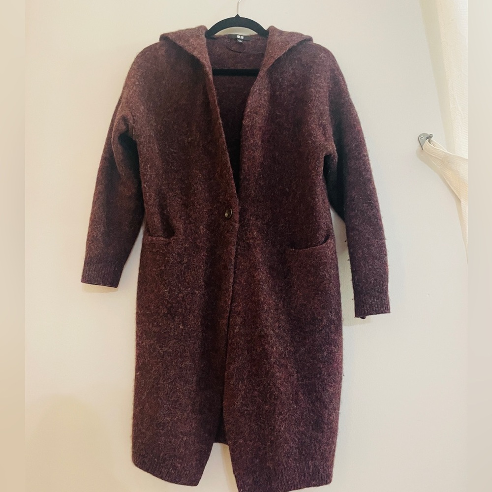 Uniqlo Women’s Wool Knit Hooded Long Cardigan